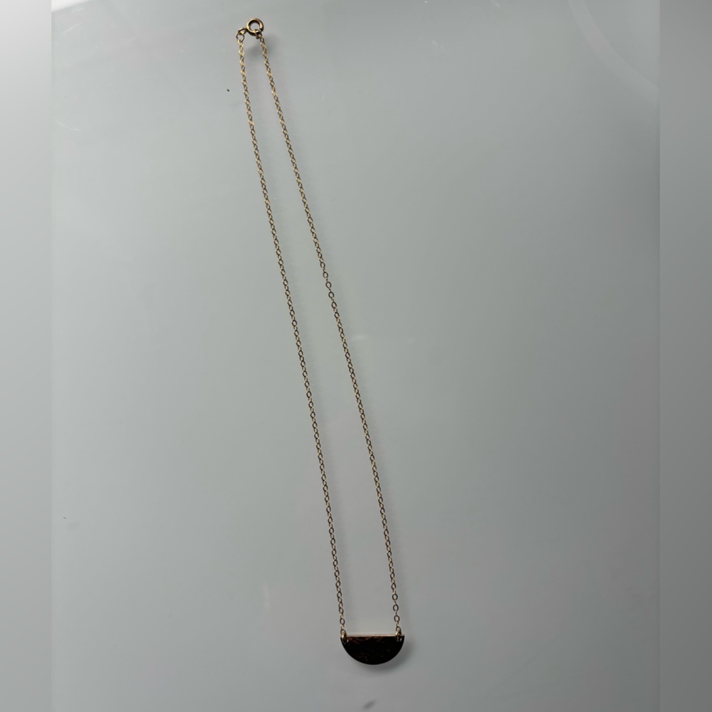 Made By Mary 14k Gold Filled Hammered Half Moon Necklace